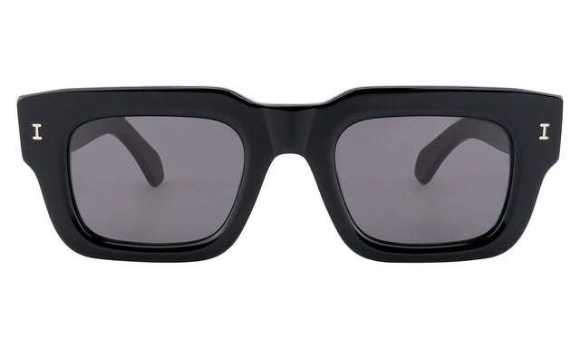 Lewis 50 Sunglasses in Black with Grey Flat