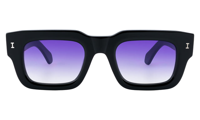 Lewis 50 Sunglasses in Black with Purple Flat Gradient