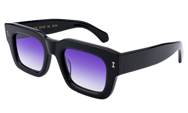 Lewis 50 Sunglasses Side Profile in Black / Purple Flat Gradient