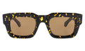 Front view of Lewis 50 Sunglasses in Flame/Brown Flat