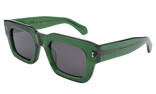 Lewis 50 Sunglasses Side Profile in Pine / Grey Flat