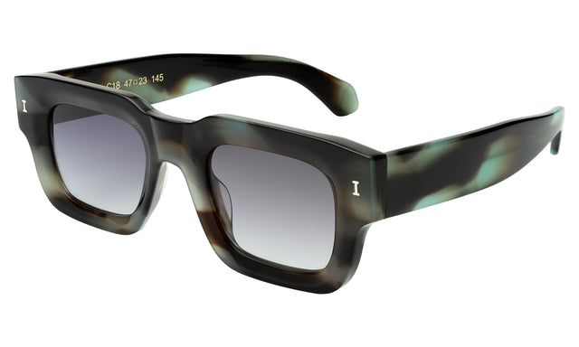 Lewis Sunglasses Side Profile in Black Jade / Grey Flat Gradient