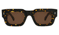 Front view of Lewis Sunglasses in Flame/Brown Flat