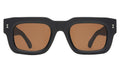 Front view of Lewis 50 Sunglasses in Matte Black/Brown Flat