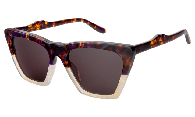 Lisbon Sunglasses Side Profile in H/H Rum Raisin Bone / Grey
