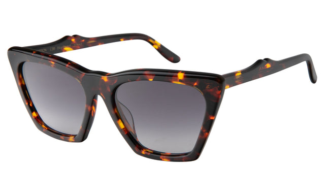Lisbon Sunglasses Side Profile in Star Tortoise / Grey Gradient