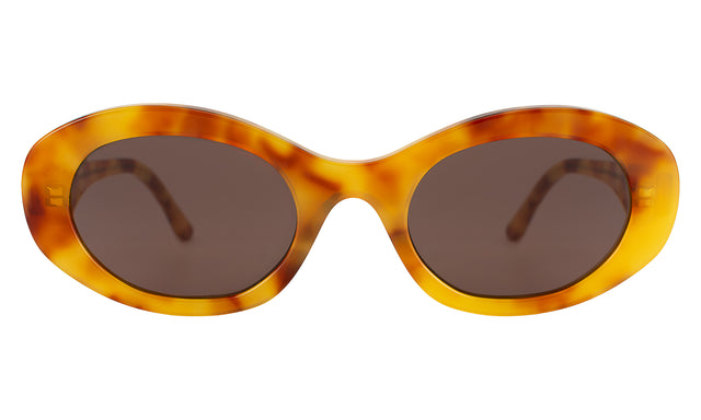 Luna Sunglasses in Amber with Brown Flat