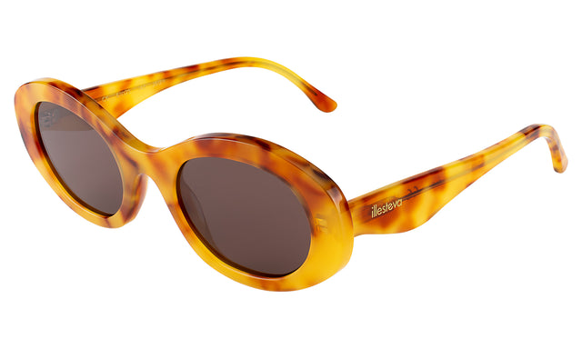 Luna Sunglasses Side Profile in Amber / Brown Flat