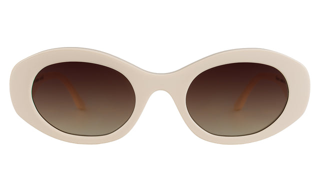Luna Sunglasses in Cream with Brown Flat Gradient