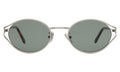 Front view of Maria Sunglasses in Silver/Olive