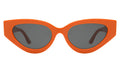 Front view of Mary Lou Sunglasses in Aperol/Grey Flat