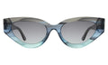 Front view of Mary Lou Sunglasses in Deep Sea/Grey Flat Gradient