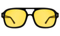 Front view of Memphis Sunglasses in Black/Honey See Through