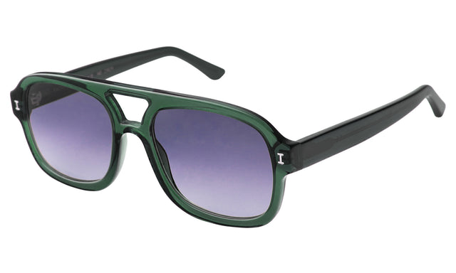 Memphis Sunglasses side view in Pine / Purple Gradient