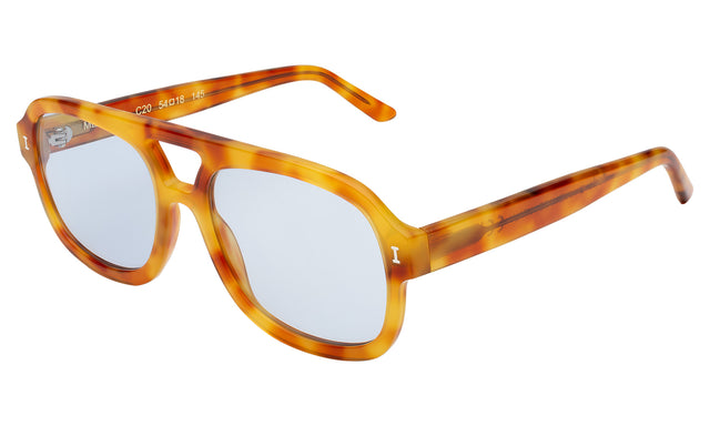 Memphis Sunglasses side view in Amber / Light Blue See Through