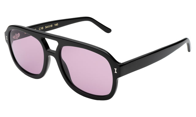 Memphis Sunglasses side view in Black / Plum See Through