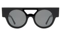 Front view of Meyer (15 Year Anniversary) Sunglasses in Black/Grey Flat