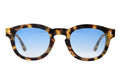 Front view of Murdoch Sunglasses in Matte Tortoise/Blue Gradient See Through