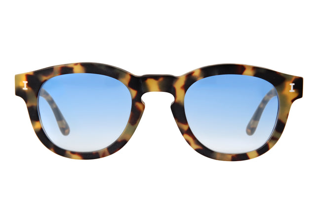 Murdoch Sunglasses in Matte Tortoise with Blue Gradient See Through