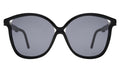 Front view of Nancy 57 Sunglasses in Black/Grey