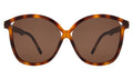 Front view of Nancy 57 Sunglasses in Havana/Brown
