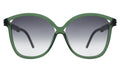 Front view of Nancy 57 Sunglasses in Pine/Grey Gradient