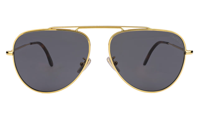 Naxos 58 Sunglasses in Gold with Grey Flat