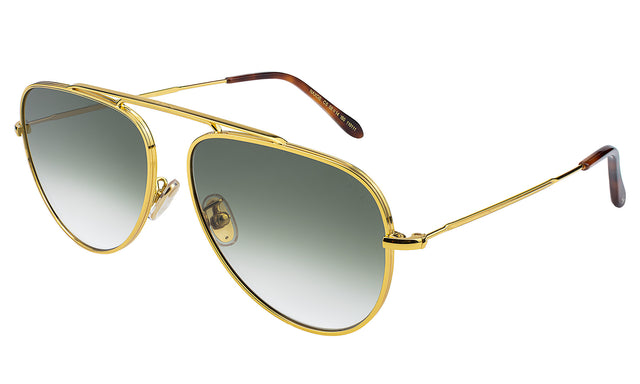 Naxos 58 Sunglasses Side Profile in Gold / Olive Flat Gradient