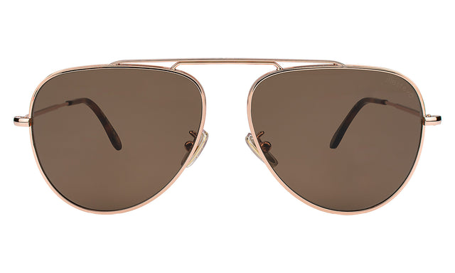 Naxos 58 Sunglasses in Rose Gold with Brown Flat