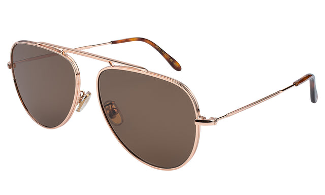 Naxos 58 Sunglasses Side Profile in Rose Gold / Brown Flat