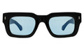 Front view of Nick Kyrgios x illesteva 2 Sunglasses in Black/Light Blue Flat See Through