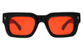 Front view of Nick Kyrgios x illesteva 2 Sunglasses in Black/Red Flat See Through