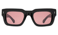 Front view of Nick Kyrgios x illesteva 2 Sunglasses in Black/Bordeaux Flat See Through