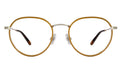 Front view of Oxford 52 Optical in Saddle/Silver/Optical