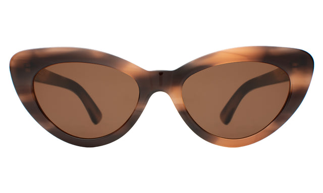 Pamela Sunglasses in Hazelnut with Brown Flat