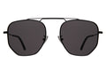 Front view of Patmos 58 Sunglasses in Black/Grey Flat
