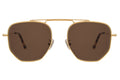 Front view of Patmos 58 Sunglasses in Gold/Brown Flat