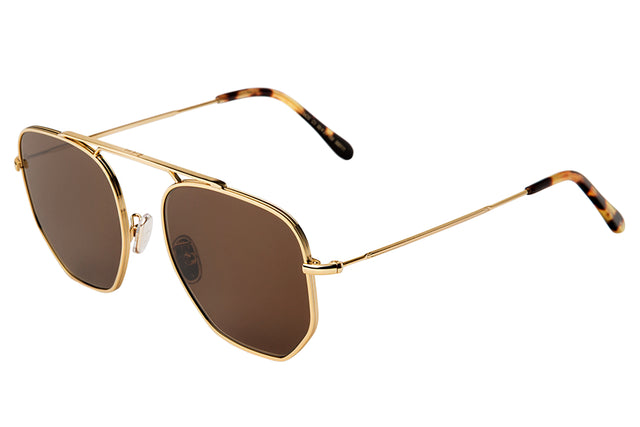 Patmos 58 Sunglasses Side Profile in Gold / Brown Flat