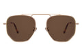 Front view of Patmos 58 Sunglasses in Rose Gold/Brown Flat
