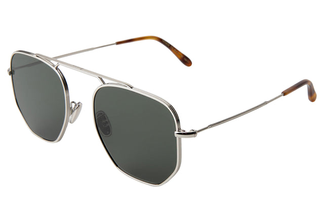 Patmos 58 Sunglasses Side Profile in Silver / Olive Flat