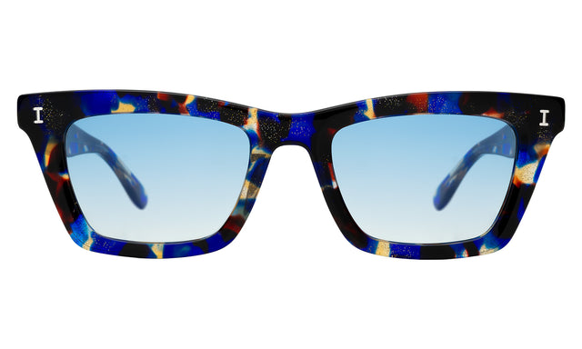 Portugal Sunglasses in Mariposa with Blue Flat Gradient See Through
