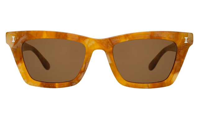 Portugal Sunglasses in Topaz with Brown Flat