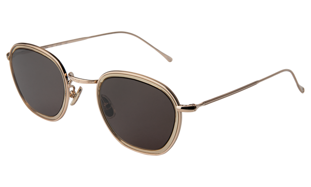 Prince Tate Sunglasses Side Profile in Citrine/Gold / Grey Flat