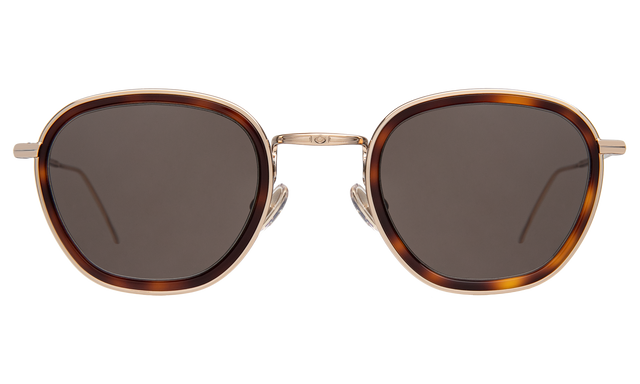 Prince Tate Sunglasses in Havana/Gold with Grey Flat