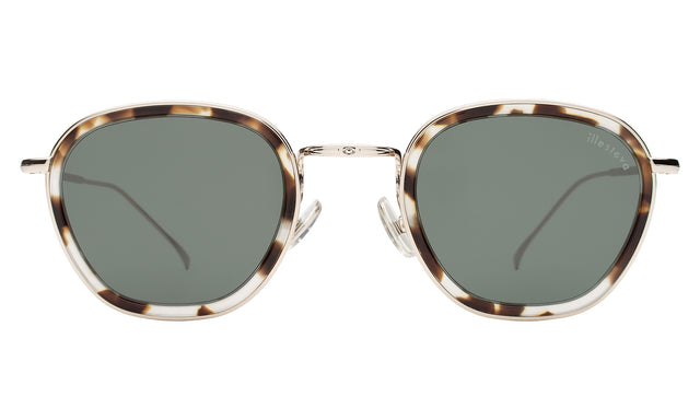 Prince Tate Sunglasses front view in White Tortoise/Gold with Grey Flat