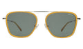 Front view of Samos Ace Sunglasses in Honey/Silver/Olive Flat