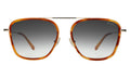 Front view of Samos Ace Sunglasses in Saffron Havana/Gold/Grey Flat Gradient
