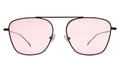 Front view of Samos Sunglasses in Black/Dusty Pink Flat See Through