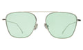 Front view of Samos Sunglasses in Silver/Mint Flat See Through