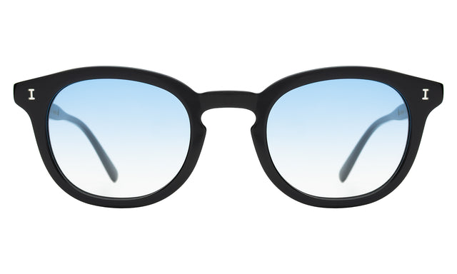 Slope Sunglasses front view in Black with Blue Flat Gradient See Through
